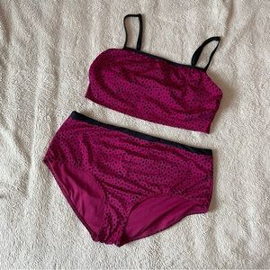 Women’s Magenta Spotted Print Bikini | Size XL